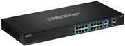 TRENDnet TPE BG182G Unmanaged Switch mit 8 x 10/100/1000 UPOE/4PPoE, 8 x 10/100/1000 PoE+ und 2 x SFP, 440 W, Schwarz, Rackmontierbar - Bild 1