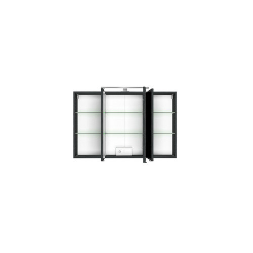 HELD MÖBEL Spiegelschrank Arezzo in Graphitgrau mit LED-Beleuchtung und Glasfront, Höhe: 64 cm, Tiefe: 20 cm, Breite: 100 cm - Bild 2