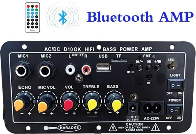 Creadvent Bluetooth Audio-Verstärkerplatine in Schwarz mit Dual-Mikrofon-Unterstützung und Subwoofer für 4-Ohm-Lautsprecher, 30–120 W - Bild 1