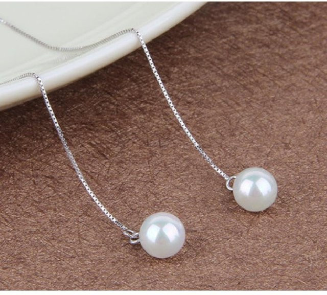 Lucky Star Jewelry Hängeohrringe 925 Silber, Perle, Muschelperlen, Damen - Bild 1