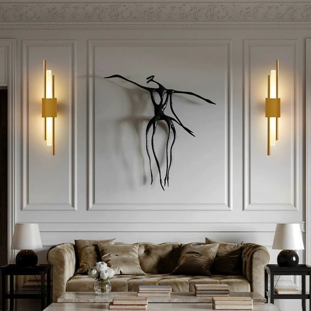 Moderne LED Wandleuchte aus Metall und Acryl in Schwarz, Bronze oder Gold/Messing für Wohnzimmer, Schlafzimmer und Kinderzimmer - Bild 1