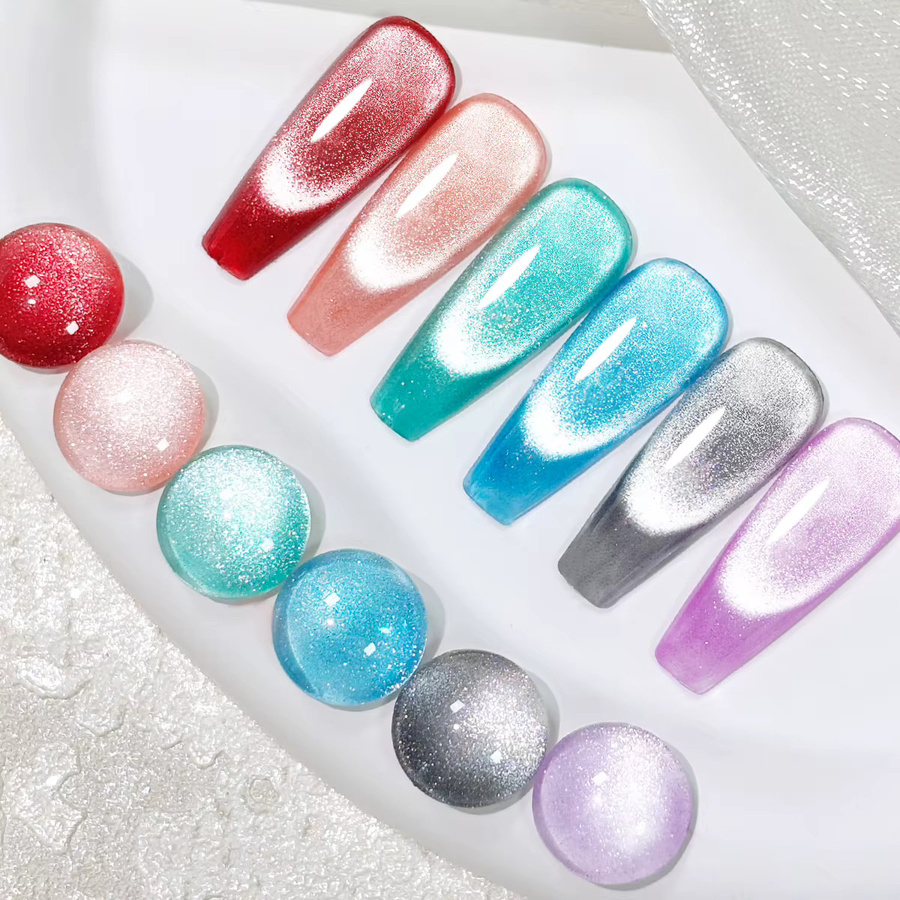 Faandin Katzenaugen-Gel-Nagellack Set, schimmernd, 12 Teile - Bild 1