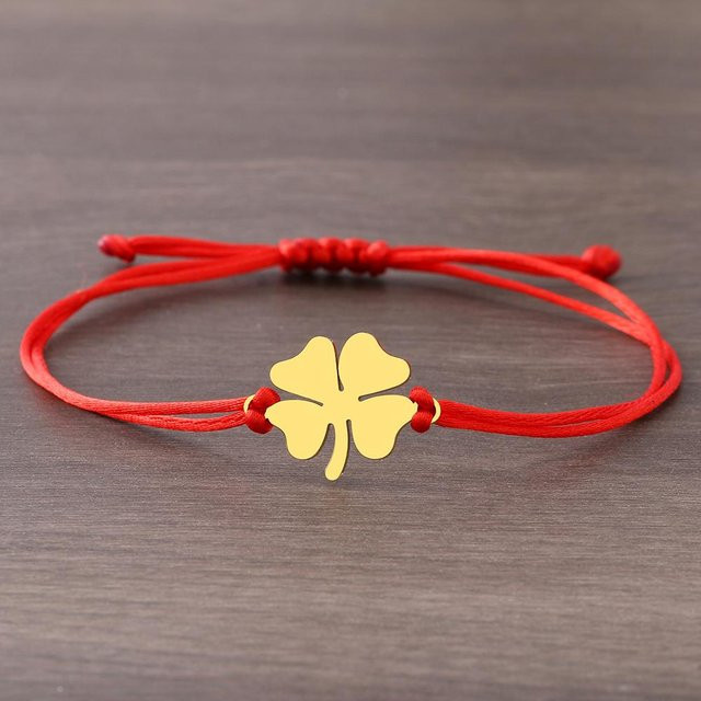 Lucky Star Jewelry Armband, Edelstahl, Kleeblatt, Zirkon, Damen, rot - Bild 1