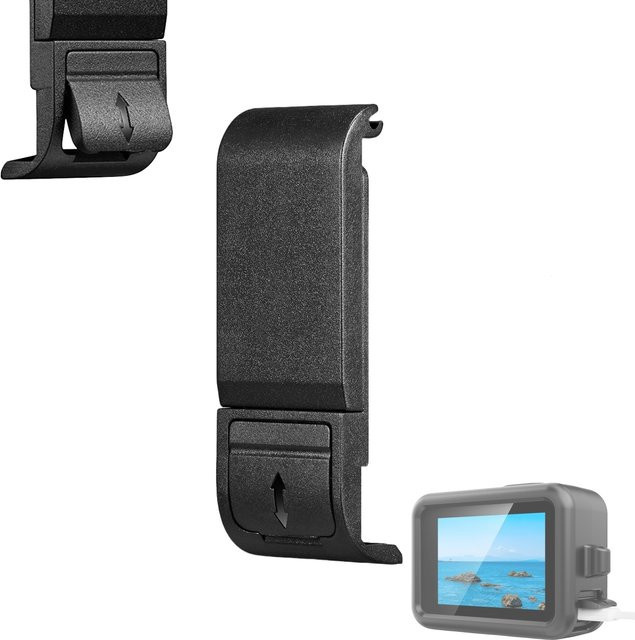 Flip-Akkudeckel für GoPro Hero 13 12 11 10 9 in Black mit USB-C Ladeanschluss als abnehmbare seitliche Abdeckung - Bild 1