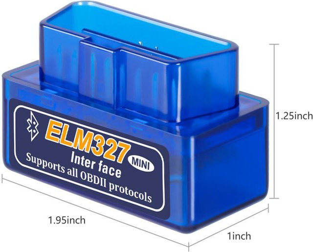 Flylo Mini ELM327 Bluetooth V1.5 OBD2 Scanner Blau für Android Autodiagnose-Fehlerscanner - Bild 1
