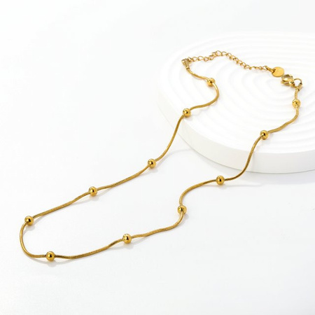 LUXUKISSKIDS Perlenkette Edelstahl, Gold, Damen