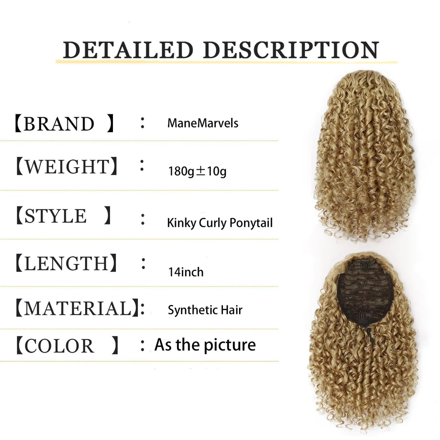 ManeMarvels Afro-Locken-Pferdeschwanzverlängerung, Ombre, Unisex - Bild 2