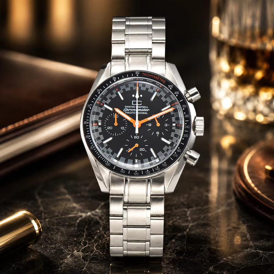 Dwayne Campbell Chronograph, Quarz, Edelstahl, 39,7 mm, Herren, Schwarz - Bild 2