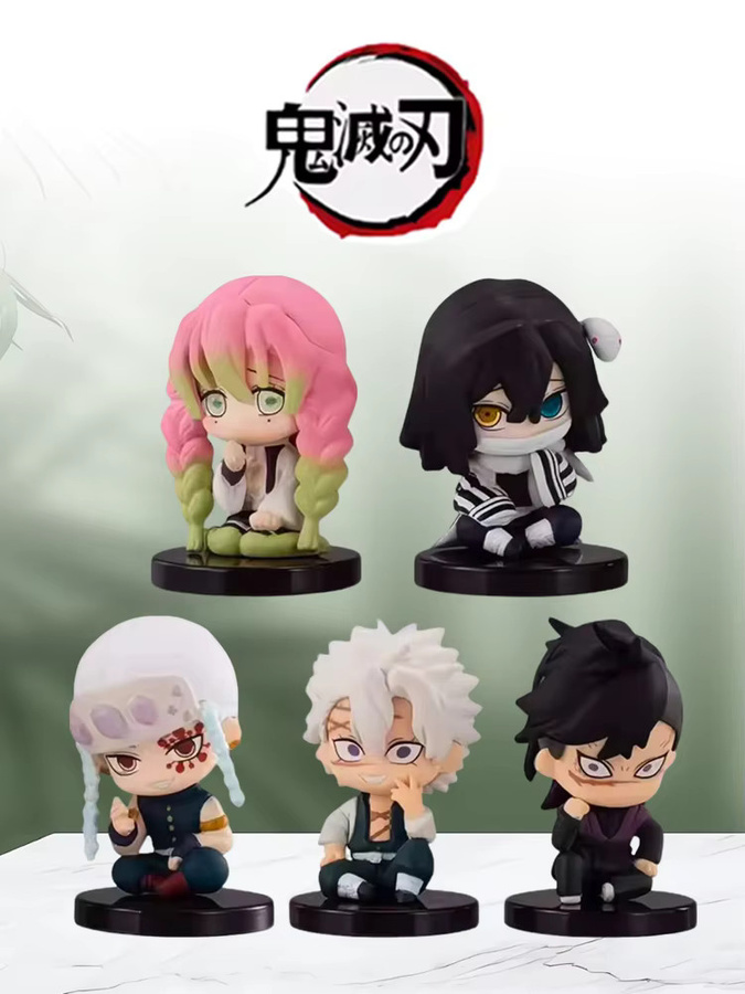 Bandai Demon Slayer, Sitzende Geist Puppe, 5-teiliges Set, PVC Modell - Bild 3