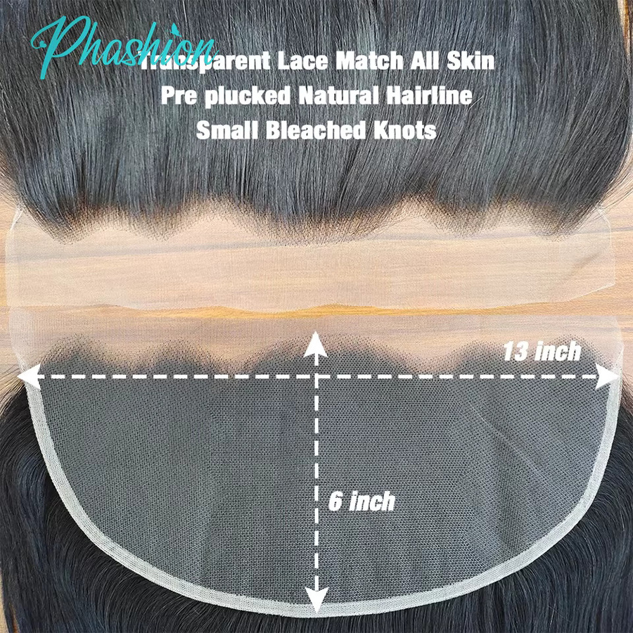 Phashion Lace Frontal Hair Extension, 28 Zoll, Straight, Natural Black, 100 % Echthaar - Bild 4