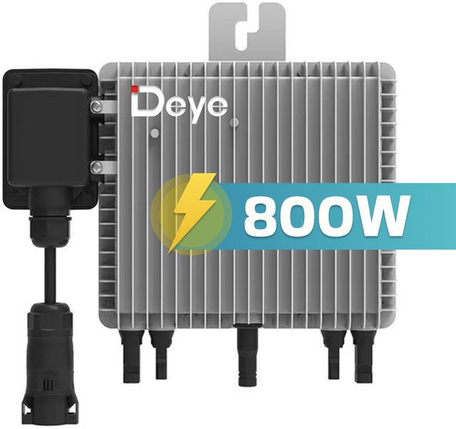 DEYE Mikro-Wechselrichter 800 W SUN-M80G4-EU-Q0 für Balkonkraftwerk, IP67 wetterfest, 2 MPPT und WIFI, Farbe: Grau - Bild 1