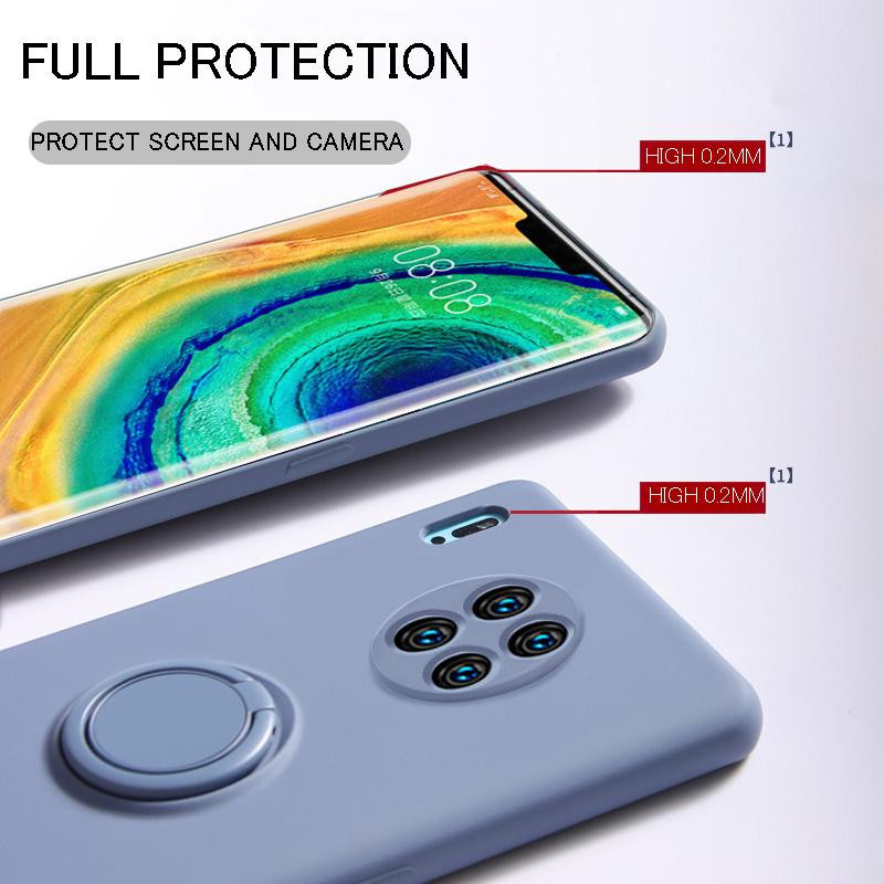 Magnetische Silikon-Schutzhülle mit Ringhalter für Huawei und Honor Modelle in Blau und Transparent - Bild 1