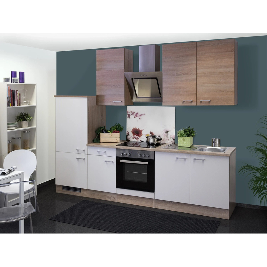 Flex-Well Küchenzeile Samoa Modern in Weiß mit Eiche-Optik, Breite: 270 cm - Bild 2