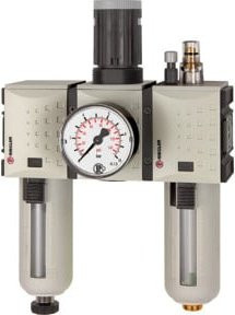 Riegler Wartungseinheit FUTURA 3-teilig, PC, BG 2, G 1/2, 0,5-16 bar, grau - Bild 1