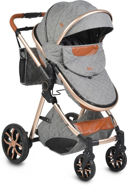 Moni Kinderwagen Alma in Dunkelgrau mit umbaubarem Sportsitz und Wickeltasche - Bild 1