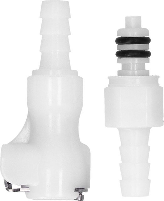 mfySpace Schnellverbinder aus lebensmittelechtem Kunststoff in Weiß, 1/4 Zoll Bierverbinder mit Absperr-Rohrverschraubung, 120 PSI - Bild 1