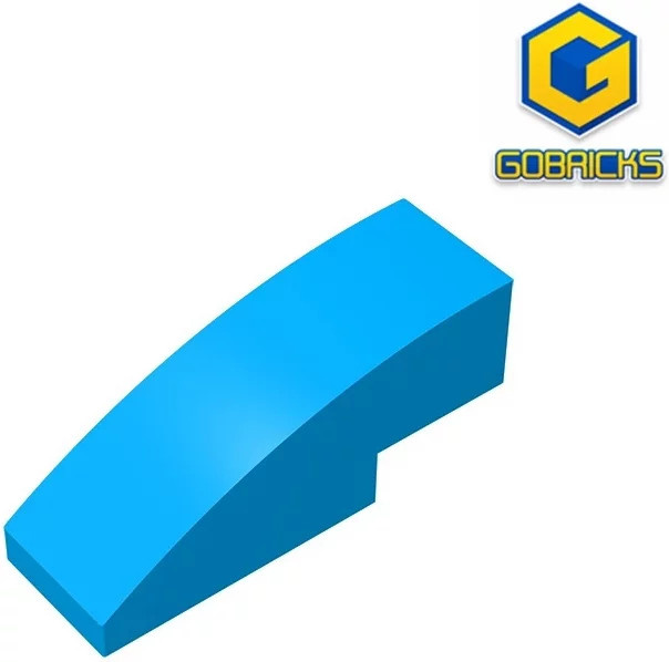 Gobricks GDS-657 Slope, gebogen 3 x 1, Lernbausteine, Blau - Bild 1