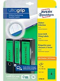 Avery Zweckform Ordnerrückenetikett ultragrip breit, grün, 80 Stück - Bild 2