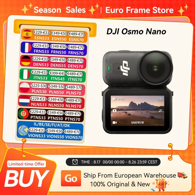 DJI Osmo Nano Standard-Bundle Kompakte 4K/60fps Vlog-Actionkamera mit 1/1,3''-Sensor und dualem Mikrofon in Schwarz - Bild 1