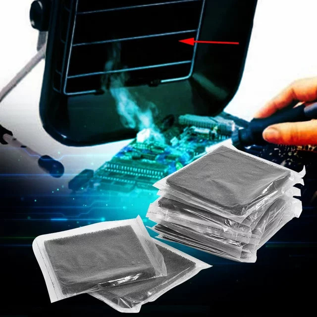 10 Stück KKMOON Aktivkohlefilter in Schwarz für Rauchabsorber und Dampfabsauggeräte, B/B: 13 x 13 cm - Bild 1