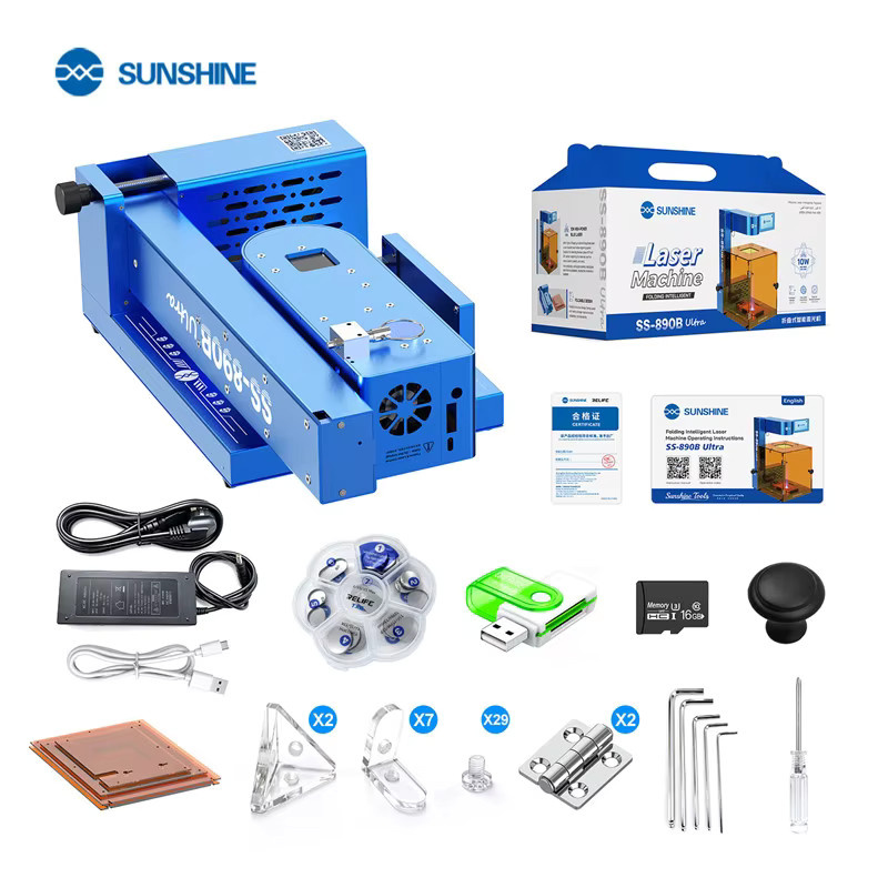 SUNSHINE SS-890B Ultra 10W Blauer Laser Rückglas-Entferner mit Autofokus und faltbarem Design für die Handy-Reparatur von iPhone aller Serien - Bild 2
