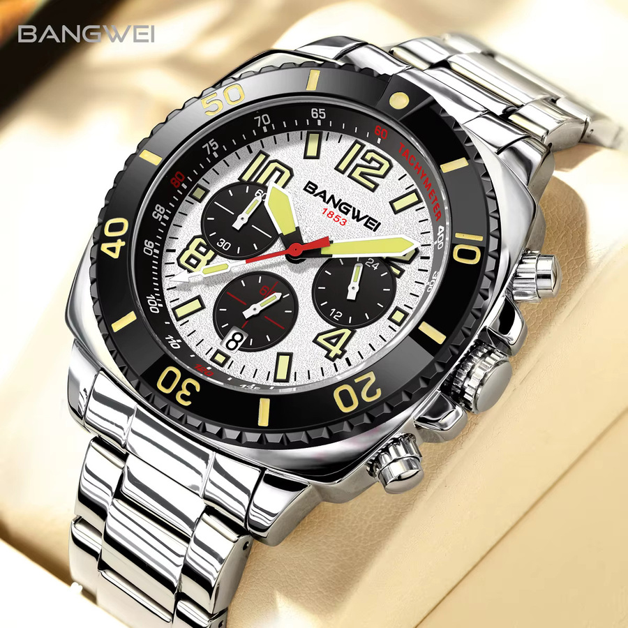 LIGE Armbanduhr Quarz, Edelstahl, Bicolor, Herren, Datum - Bild 6