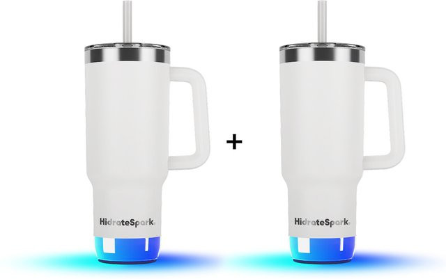 HidrateSpark PRO 2 Trinkflasche Tumbler 2er-Set Weiß 887ml - Bild 1