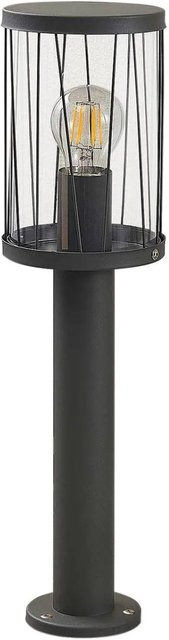 Lindby Außenleuchte Yonan Modern Schwarz aus Edelstahl und Glas, 1-flammig E27, IP44, Rund - Bild 1