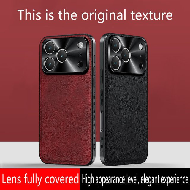 Stoßfeste Apple iPhone Handyhülle aus luxuriösem PU-Leder in Rot - Bild 1
