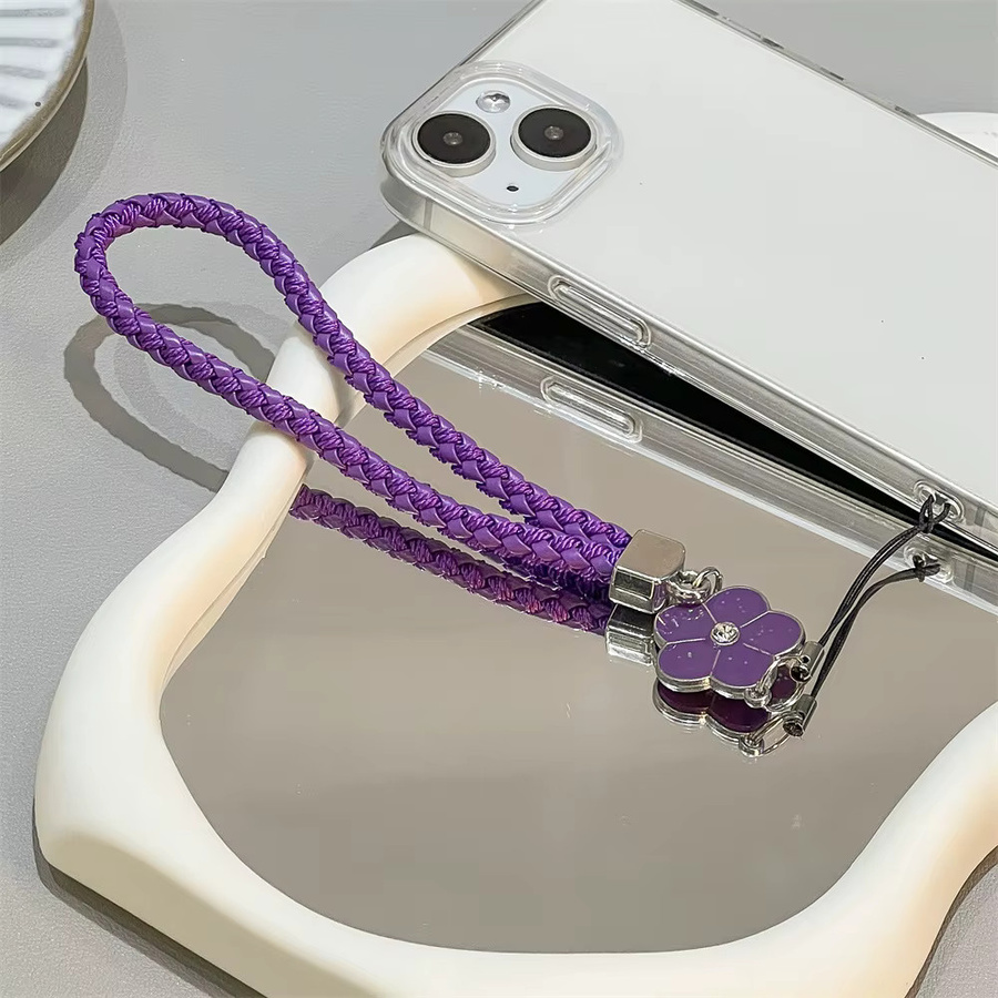 Handgelenk Lanyard mit Blumenmuster für iPhone 17/16, USB-Sticks und Schlüsselanhänger in Lila - Bild 5