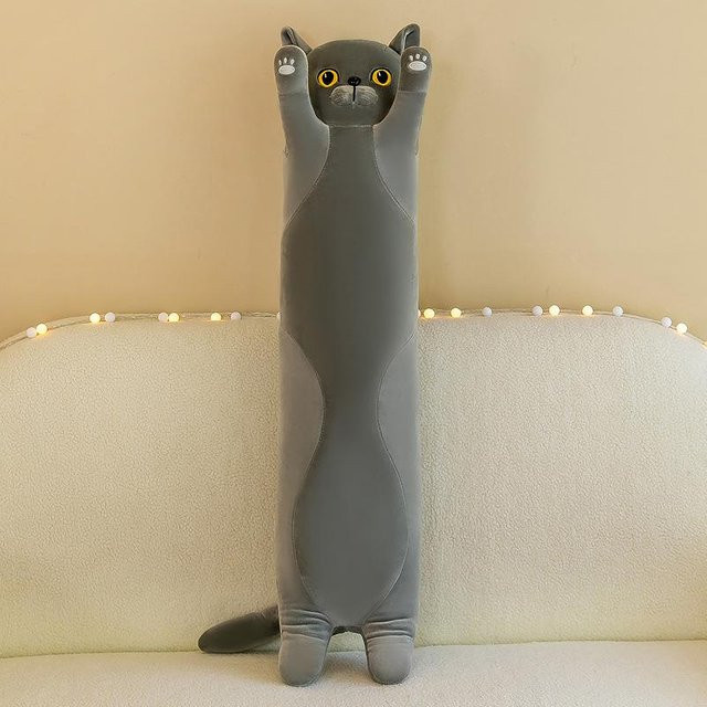 Flylo Lange Katze Puppe, Plüsch, Grau, 50cm - Bild 1