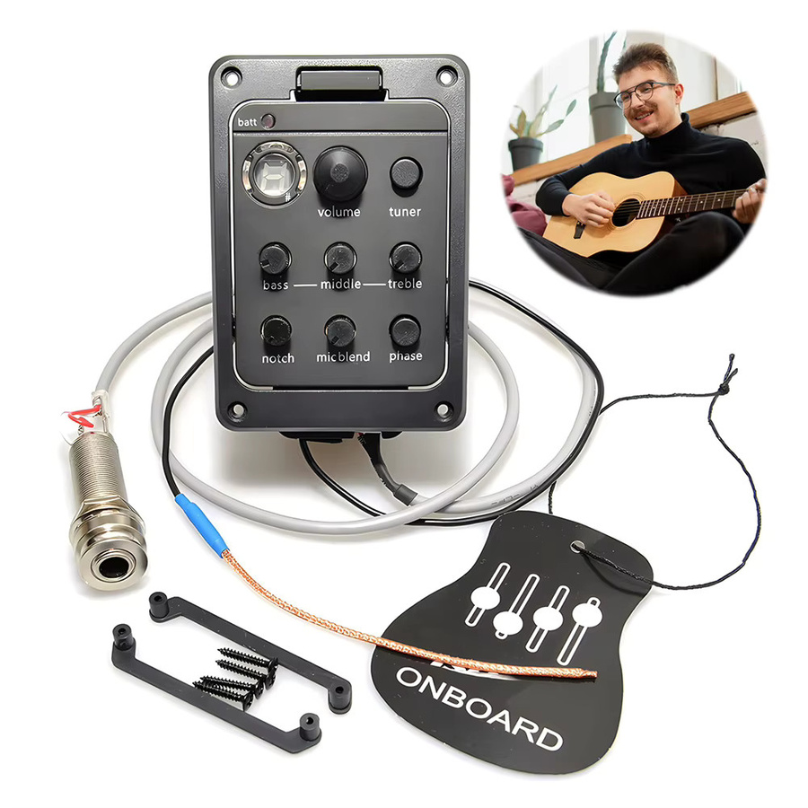 Fishman Gitarrenvorverstärker mit integriertem Stimmgerät und Piezo Pickup in Schwarz - Bild 2