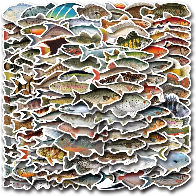 GOGOTU Fisch Graffiti Aufkleber, 110-teiliges Set - Bild 1