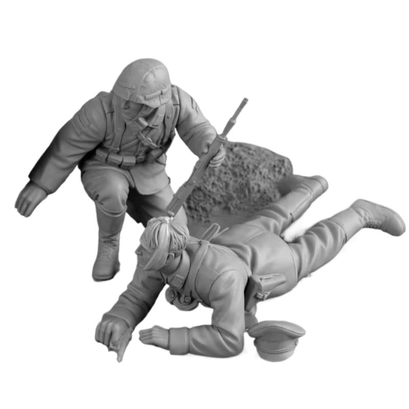 BAANFU Harzfigur Geschichte, Modellbausatz, 2-teiliges Set, Maßstab 1:35 - Bild 2