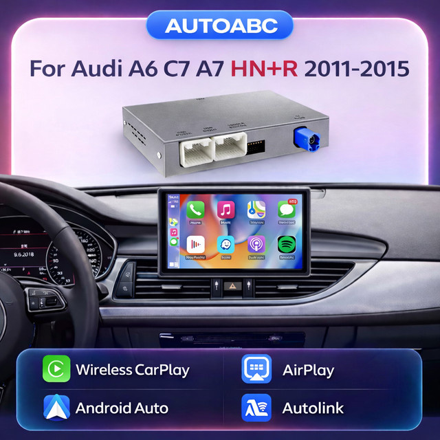 AUTOABC Wireless CarPlay und Android Auto Interface Modul für Audi A6 A7 mit HN+R System, Mirror Link und Bluetooth - Bild 1