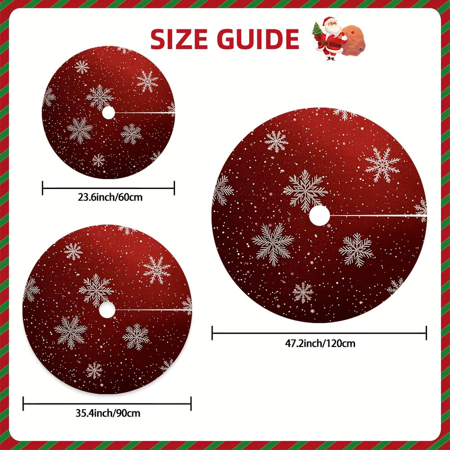 VIKAMA Weihnachtsbaumrock mit Schneeflocken-Design in Rot - Bild 3