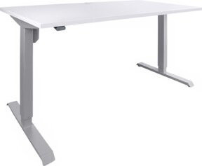 STIER Elektrisch Höhenverstellbarer Schreibtisch 501-33 Weiß Melamin-beschichtet B/T: 180 x 80 cm, Höhe: 68-118 cm - Bild 1