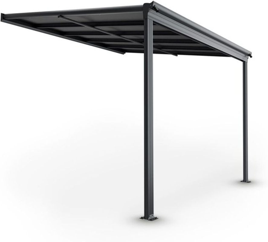Juskys Terrassendach Borneo Aluminium mit Doppelstegplatten, B/T: 3 x 3 m, Anthrazit - Bild 2