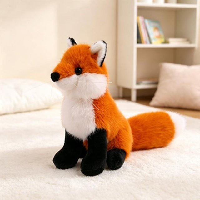 Liegendes weiches flauschiges Fuchs-Stofftier, Plüsch / Textil, ab 0 Jahre - Bild 1