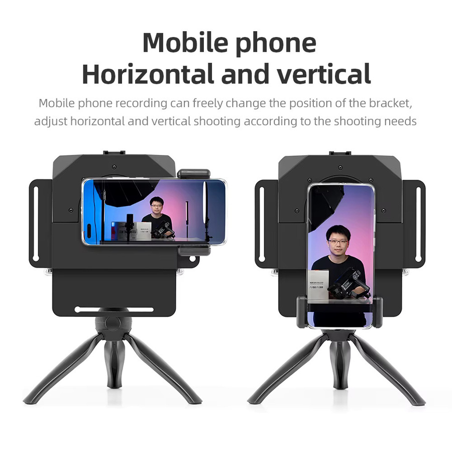 Pronstoor Mini Teleprompter für Smartphone und DSLR Kamera mit Fernbedienung, Schwarz - Bild 4