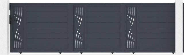 Casanoov Schiebetor Veleta aus Aluminium mit Ranger C300 Motorisierung, Farbe: Anthrazit/Grau, B/H: 498 x 140 cm - Bild 1