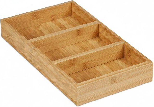 Relaxdays Gewürzregal aus Bambus in Natur, Farbe: Beige/Braun, B/T/H: 38 x 5 x 20 cm - Bild 1