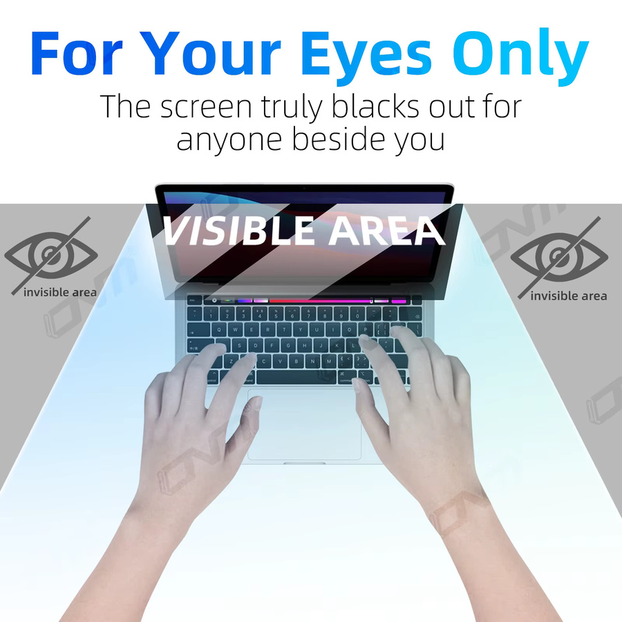 ONM Sichtschutz-Displayschutz für Laptop und Desktop, 11,6–32 Zoll, Anti-Spy und Anti-Glare mit Blue Light Filter, Matt, 0,45 mm Dicke - Bild 2