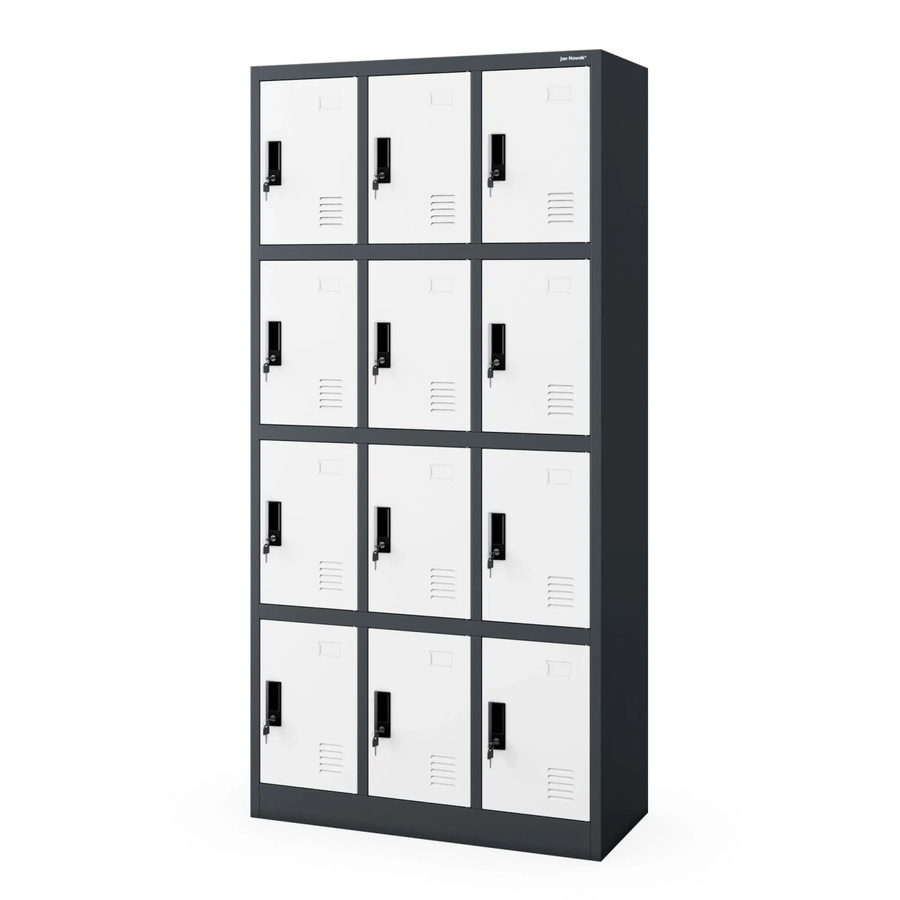 Jan Nowak Spind Fächerschrank MARCIN aus Stahl in Anthrazit-Weiß, H x B x T: 185 x 90 x 40 cm - Bild 2
