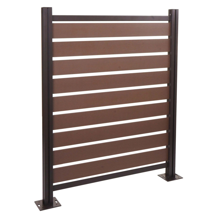 PROREGAL Mülltonnen-Zaun Basiselement Mülltonnenverkleidung aus Aluminium und Polyethylen in Braun Holzoptik, H x B x T: 130 x 110 x 6 cm - Bild 2