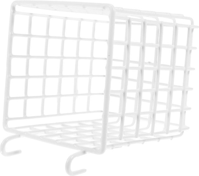 LUOEM Hängender Küchenschrank-Organizer aus Metall in Weiß, Rostbeständiger Eisendraht-Aufbewahrungsständer für die Tür, B/H/T: 15,5 x 12,5 x 2,0 cm - Bild 1