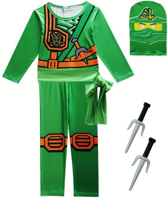 Ninja Kostüm Spielmaske und Ninja Gabel Zubehör Set - Bild 1
