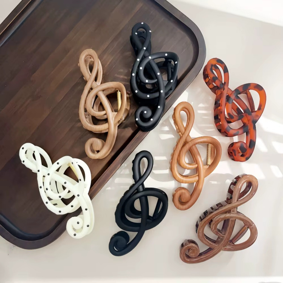 RaviMour Haarklammer Musiknoten, Leoparden-Holz, Damen - Bild 2