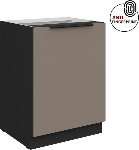 Küchenunterschrank ARIA Sandgrau matt mit Anti Fingerprint Effekt und Einlegeboden, Breite: 60 cm - Bild 1