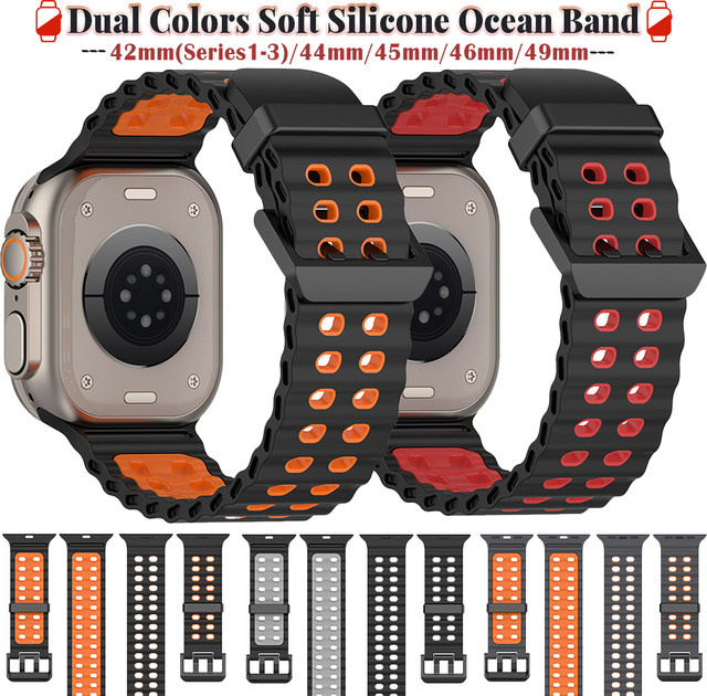 Uhrenarmband Silikon, Schwarz, Unisex - Bild 1
